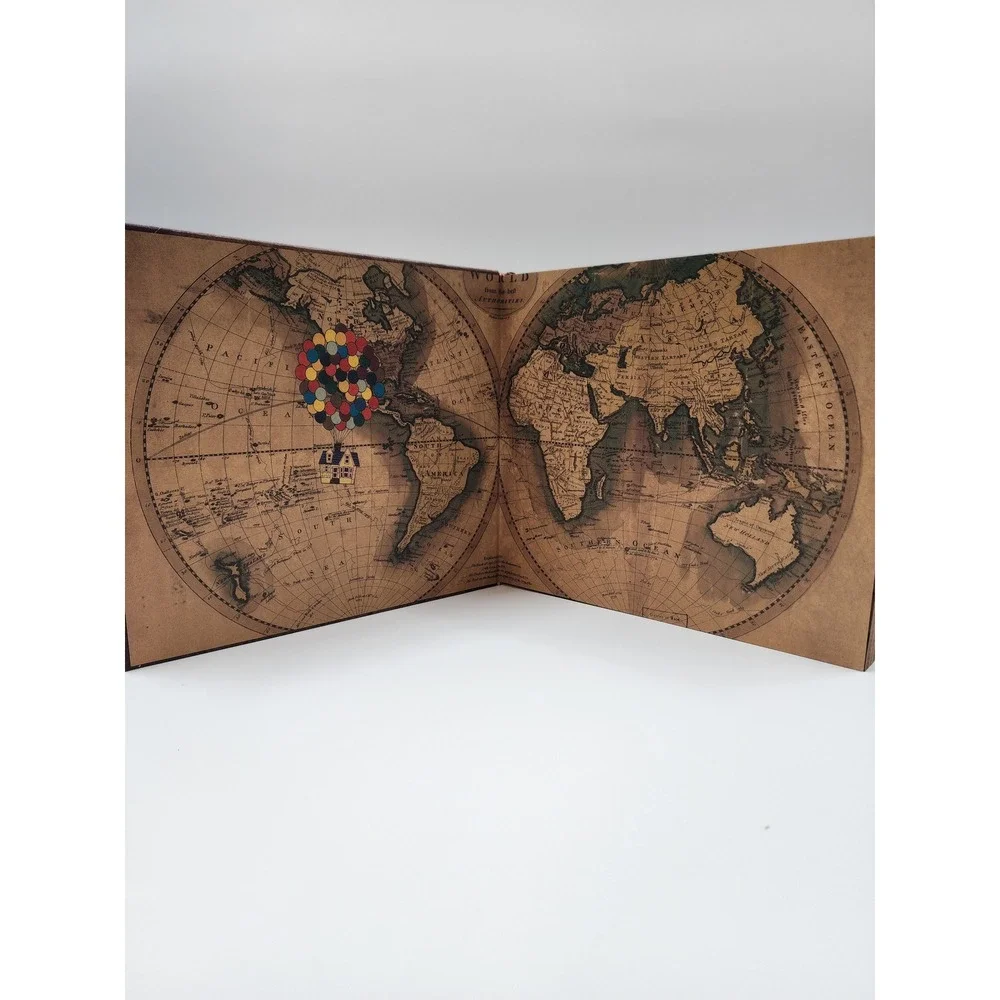 Disney Pixar Up Our Adventure Book Scrapbook Travel Journal Vintage Map Clasp